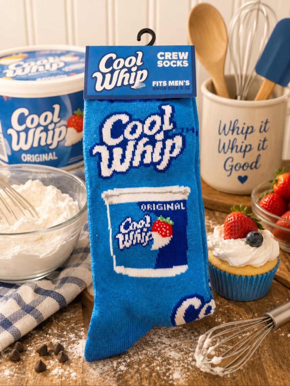 Cool Whip Men's Blue Crew Socks